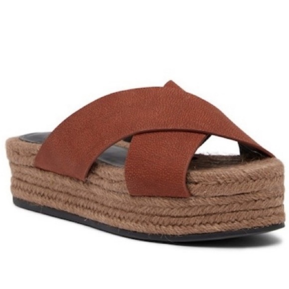 ALL SAINTS | Harlem Leather Platform Espadrille Sandals Size 39 - Picture 2 of 11